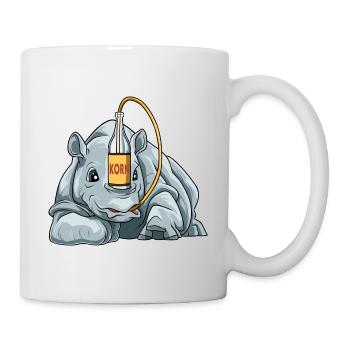 Lustiges Nashorn mit Korn - Tasse - Weiß - Rechts