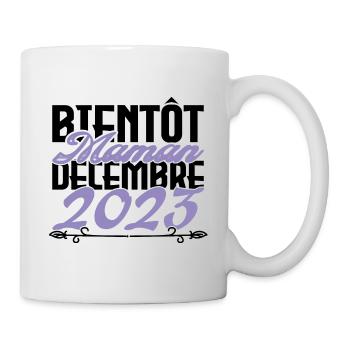 Annonce grossesse. bientôt Maman Décembre 2023.mom - Mug blanc - blanc - Droite