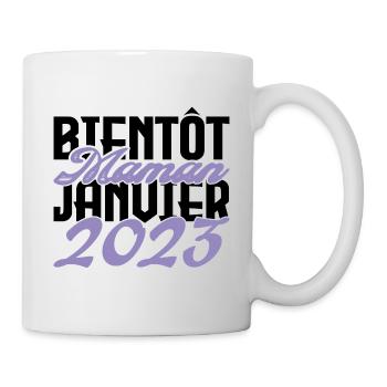 Annonce grossesse. bientôt Maman Janvier 2023.mama - Mug blanc - blanc - Droite
