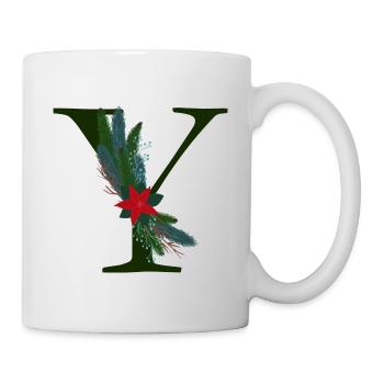 Y – dekoratives Schriftzeichen – Weihnachten - Tasse - Weiß - Rechts