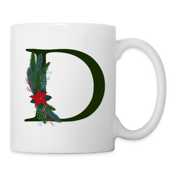 D – dekoratives Schriftzeichen – Weihnachten - Tasse - Weiß - Rechts