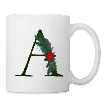 A – dekoratives Schriftzeichen – Weihnachten - Tasse - Weiß - Rechts