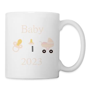 Baby 2023 Geburt Mädchen Vorlage personalisierbar - Tasse - Weiß - Rechts