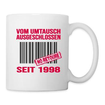 1998 geburtstag 24 jahre retro barcode no retoure - Tasse - Weiß - Rechts