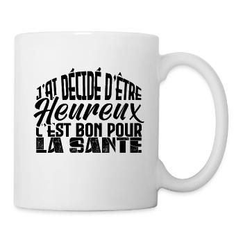 j'ai décidé d être heureux. Idée cadeau. - Mug blanc - blanc - Droite