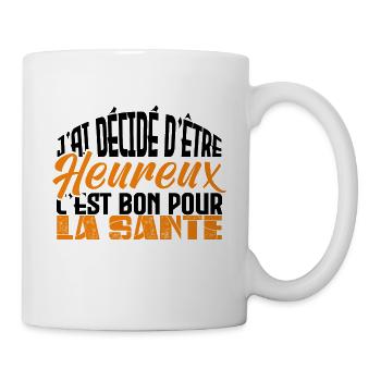 j'ai décidé d être heureux. Idée cadeau. - Mug blanc - blanc - Droite