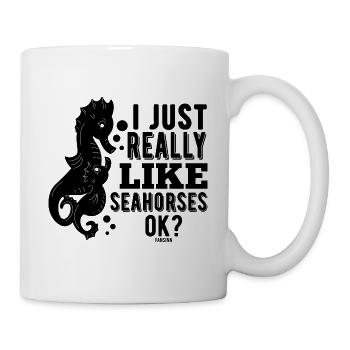 Ich mag Seepferdchen Fische Aquaristik - Tasse - Weiß - Rechts