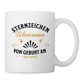 Sternzeichen Geschenke Wassermann Spruch - Tasse - Weiß - Rechts