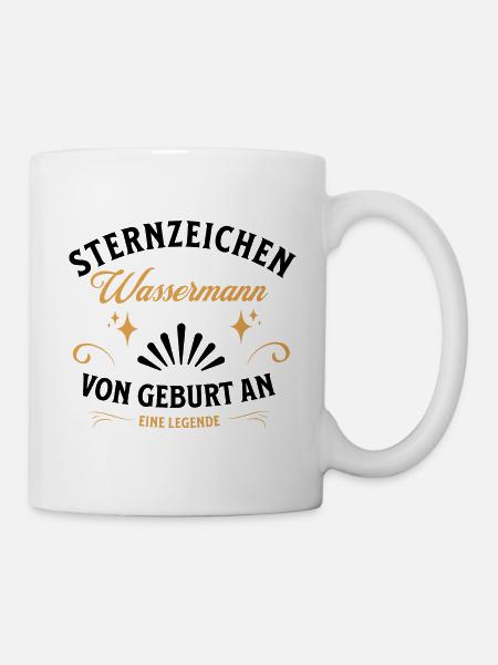 Sternzeichen Geschenke Wassermann Spruch - Tasse - Weiß