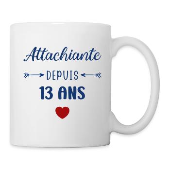 Attachiante depuis 13 ans - Mug blanc - blanc - Droite