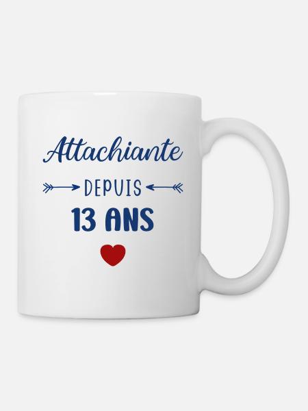 Attachiante depuis 13 ans - Mug blanc - blanc