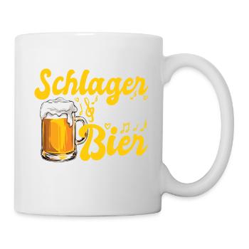 Schlager & Bier - darum bin ich hier - Musik - Tasse - Weiß - Rechts