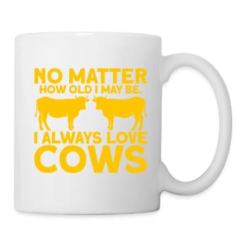Ich werde Kühe immer lieben Kuh Geschenk - Tasse - Weiß - Rechts