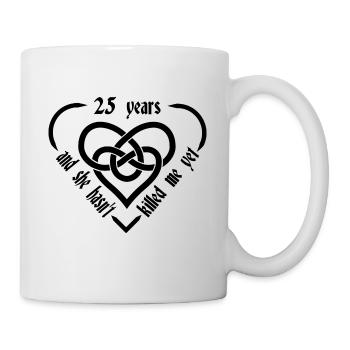 Silberhochzeit 25. Jahrestag Männer Geschenkidee - Tasse - Weiß - Rechts