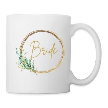 Chemise moderne JGA Bride-Design avec bord doré - Mug blanc - blanc - Droite