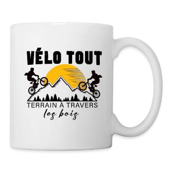 Vélo tout terrain à travers les bois - Mug blanc - blanc - Droite