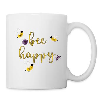 bee happy - Tasse - Weiß - Rechts