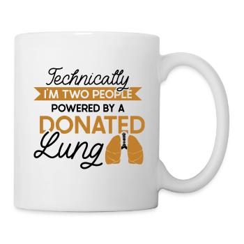 powered by a donated Lung - Tasse - Weiß - Rechts