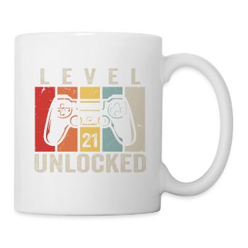 Level 21 Unlocked 21 Year Old Birthday Gift - Mug - white - Right