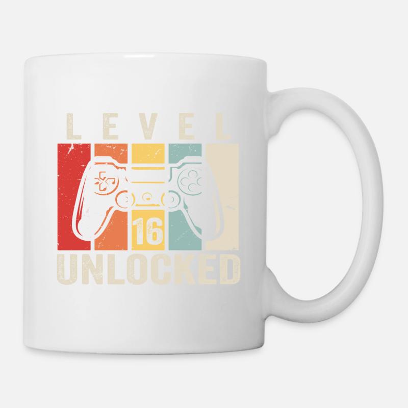Niveau 16 Débloqué Cadeau d’anniversaire de 16 ans - Mug blanc - blanc