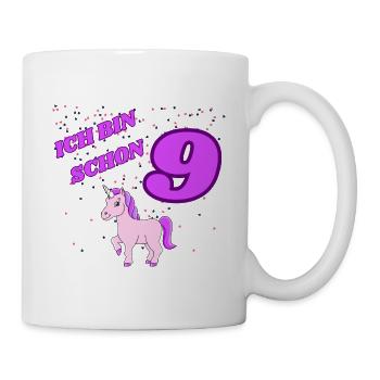 ICH BIN SCHON 9 Geburtstag Mädchen - Tasse - Weiß - Rechts