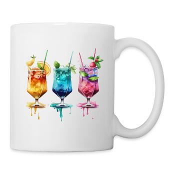 Bunte Cocktails - Tasse - Weiß - Rechts