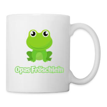 Opas Fröschlein kleiner Frosch Enkel - Tasse - Weiß - Rechts
