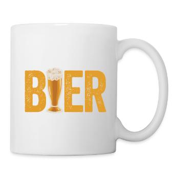 Tenis & Bier darum bin ich hier - Tasse - Weiß - Rechts