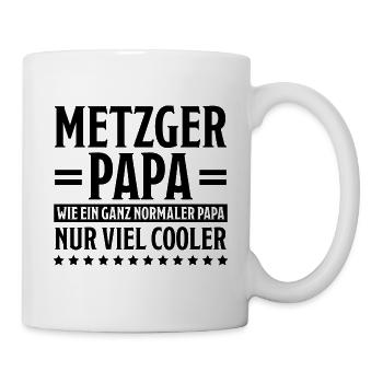 Metzger Beruf Lustiger Spruch Fleischer Geschenk - Tasse - Weiß - Rechts