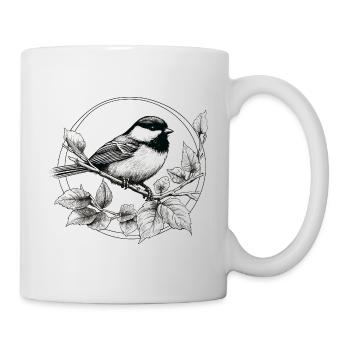 Meise Zeichnung - Tasse - Weiß - Rechts
