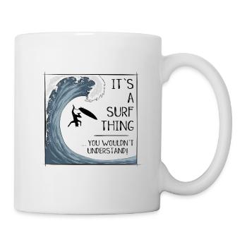 C’est un truc de surf! Big Wave Surfing Irony Fun - Mug blanc - blanc - Droite