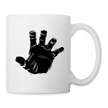 Hands off! Finger weg! Hand - Tasse - Weiß - Rechts