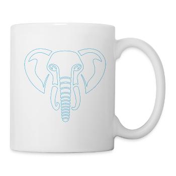Elephant Majesty: elephant's head print, blue. - Mug - white - Right
