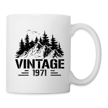 T-Shirt VINTAGE 1971 - Tasse - Weiß - Rechts