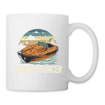 Boobie Bouncer Funny Motorboating Quote Pontoon - Tasse - Weiß - Rechts