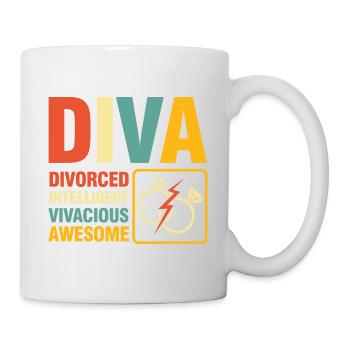 Diva Divorced Inteligent Vivacious Awesome - Tasse - Weiß - Rechts