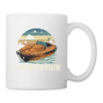 I Love Motor Boatin' Pontooning Motorboat Captain - Tasse - Weiß - Rechts