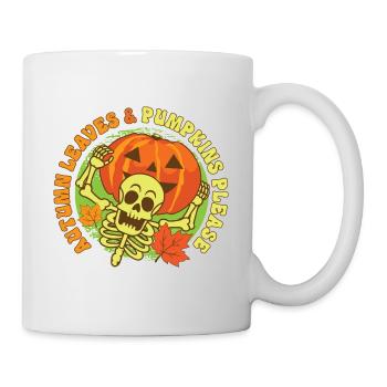 Hello Autumn Leaves and Pumpkins Please Happy - Tasse - Weiß - Rechts
