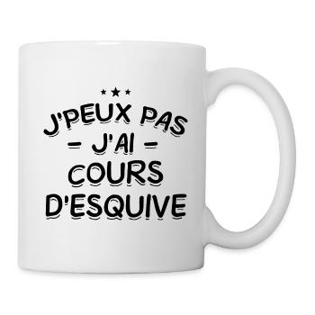 J'Peux Pas ! J'Ai Cours D'Esquive 🏃‍♂️💨 - Mug blanc - blanc - Droite
