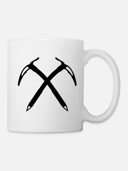 Eispickel gekreuzt Dunkel - Tasse - Weiß