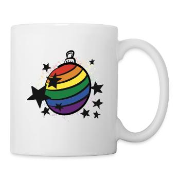 Boule arc-en-ciel / Noël / Étoiles / Noël - Mug blanc - blanc - Droite