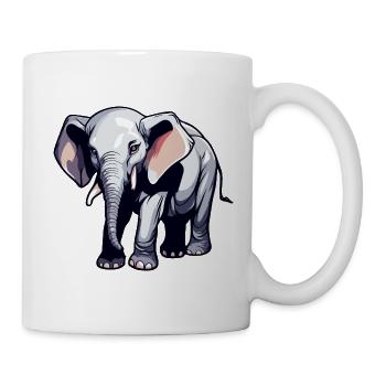 Elephant / Animal / Safari / Zoo / Africa / Comic - Mug - white - Right