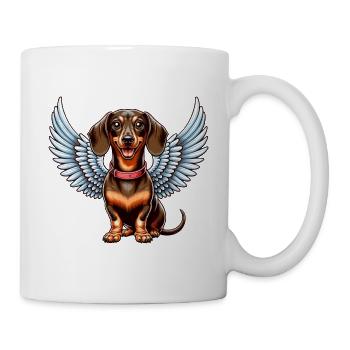 Mignon teckel ange maître et maîtresse - Mug blanc - blanc - Droite