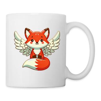 Red Fox Angel - Gracieux avec des ailes - Mug blanc - blanc - Droite