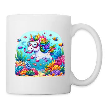 Unterwasserabenteuer Einhorn Korallenriffe - Tasse - Weiß - Rechts