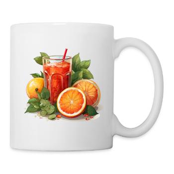 Blutorange Orange Saft Blutorangensaft - Tasse - Weiß - Rechts