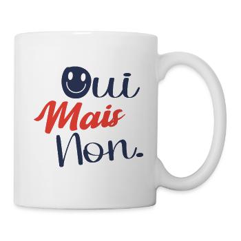 Oui Mais Non Visage Souriant Humour Drôles - Mug blanc - blanc - Droite