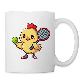 Tennisspiel im Hühnerstall - Ein tierisches - Tasse - Weiß - Rechts