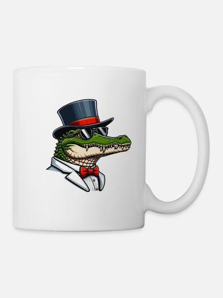 Herr Krokodil - Tasse - Weiß