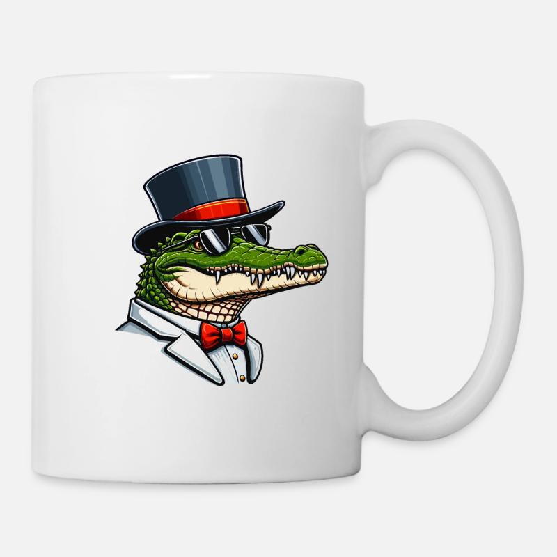 Herr Krokodil - Tasse - Weiß